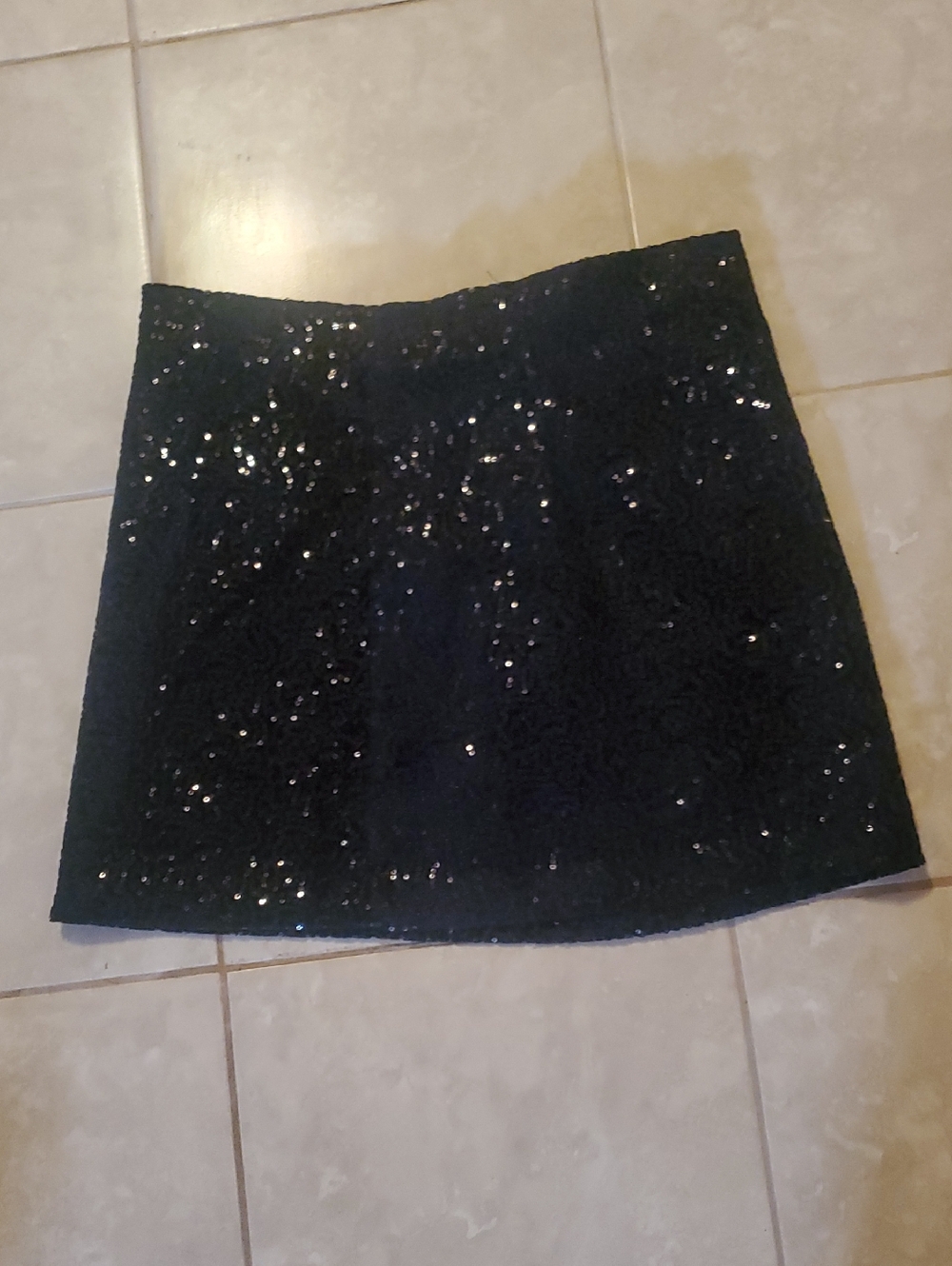 Deluc Black Sequin Mini Skirt